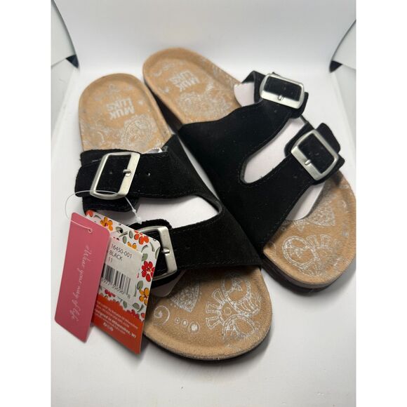 Women's Muk Luks Black Sandals 11 NIB - Picture 1 of 4